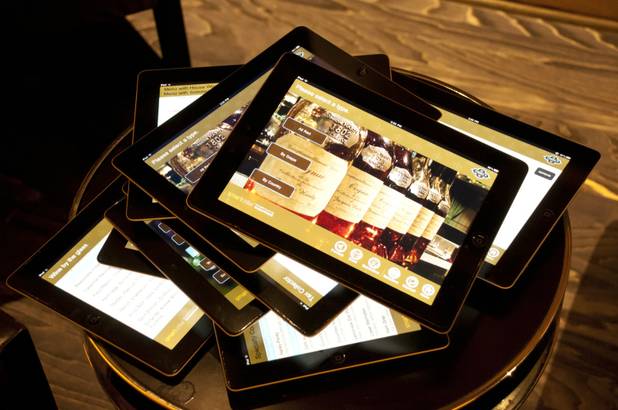 The interactive menu at Andre's, inside the Monte Carlo, allows customers to search and browse the food and wine list, read descriptions, view labels, and send themselves an email of the wine selection. 